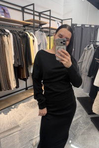 Кофта лодочка дл. рукав, черный