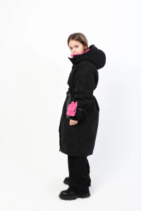 Утепленное пальто Ife черн/роз