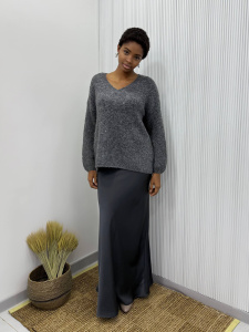 Джемпер мысик паетка, серый