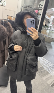 Куртка удлиненная, разноцветный (черный)