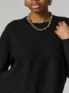 Джемпер с паетками, черный