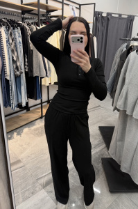 Костюм с лонгсливом, черный