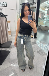 Джинсы, разноцветный (серо-зеленый)