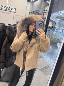 Куртка шерсть, бежевый