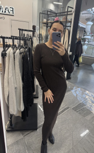 Платье кашемир, коричневый