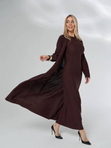 Кардиган паетка, коричневый