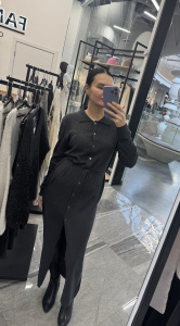 Платье на пуговицах, серый