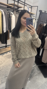 Юбка гафрэ, хаки