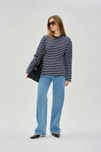Лонгслив, полоска синяя