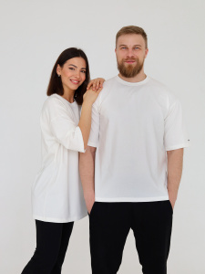 Футболка овер unisex, тофу