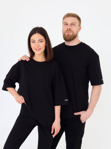 Футболка овер unisex, черный