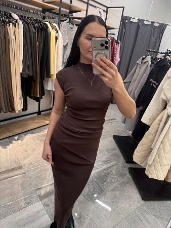 Юбка карандаш миди, кофейный