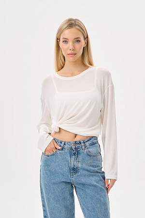 Лонгслив, молочный